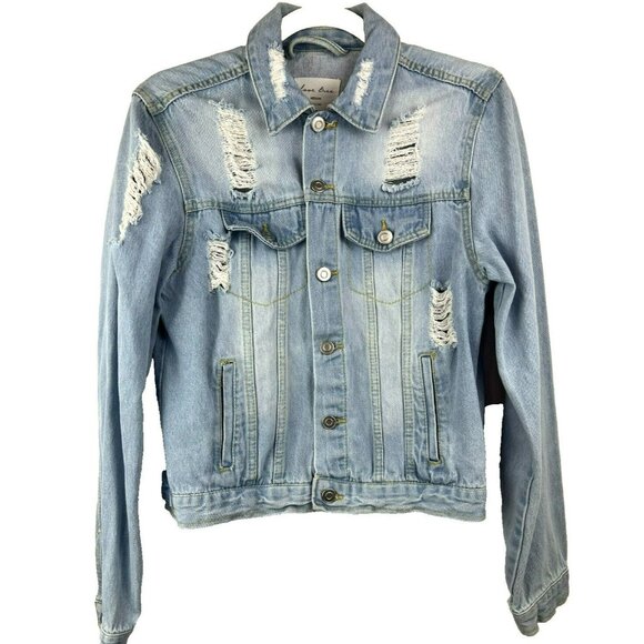Anthropologie Jackets & Blazers - Love Tree Anthropologie Distressed Medium Denim Jean‎ Jacket Pockets
